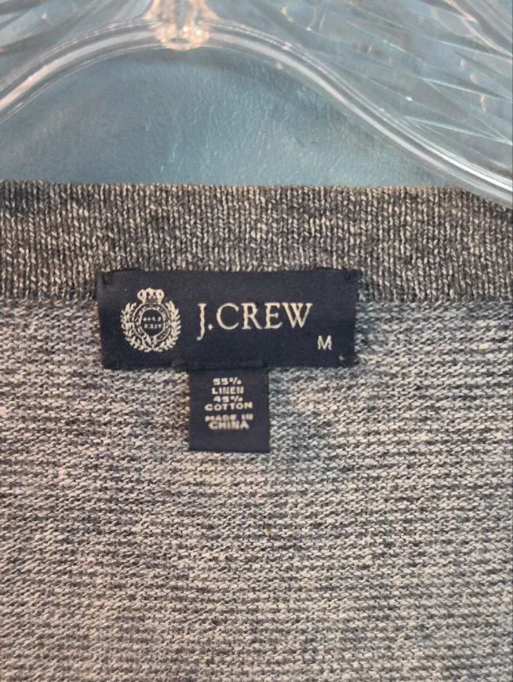 J. Crew Men's Marled Varsity Heather Gray V-Neck Button Cardigan
